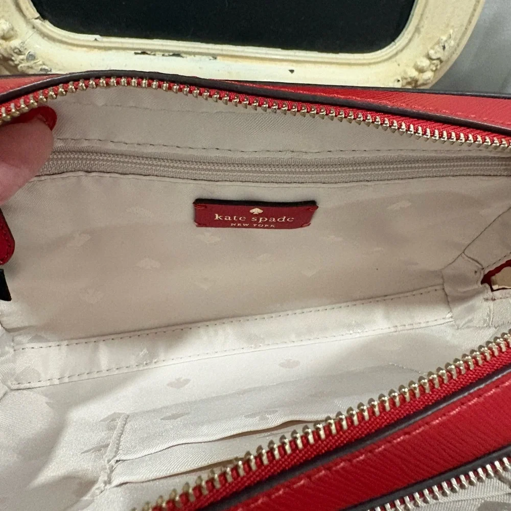 Kate Spade Vibrant Red Zip-Around Wallet - Picture 5 of 6